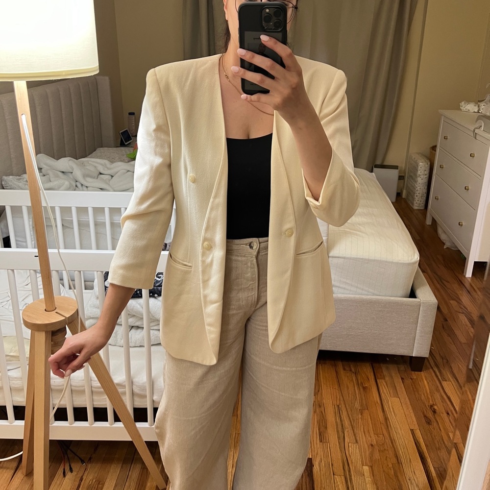 Vintage beige Jones New York blazer size Large